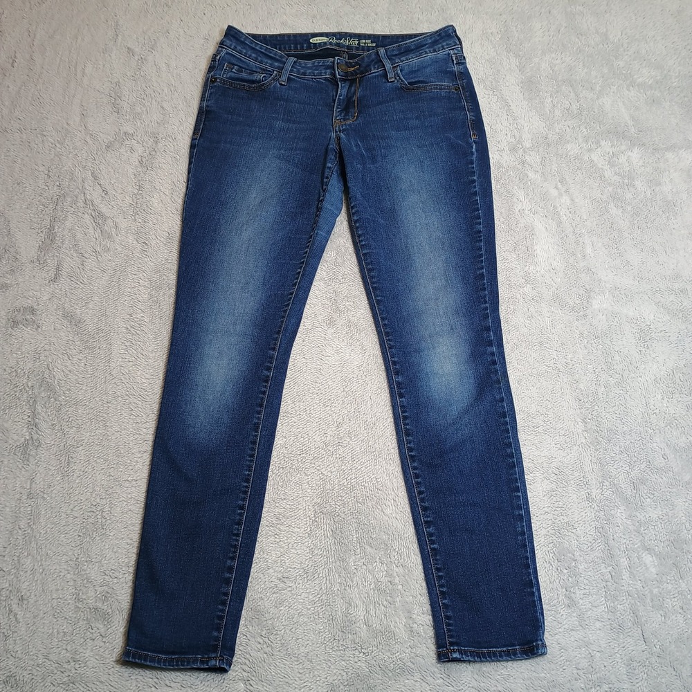 Old Navy Rockstar Jeans Womens 10 Blue Low Rise Skinny Denim Medium Wash Pants